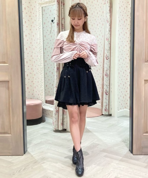 axes femme POETIQUE(アクシーズファムポエティック)の「ふくれジャカードキュロット(その他パンツ・レディース・ブラック/ネイビー/ワイン/グリーン/ブルー・MEDIUM)」の2枚目の写真
