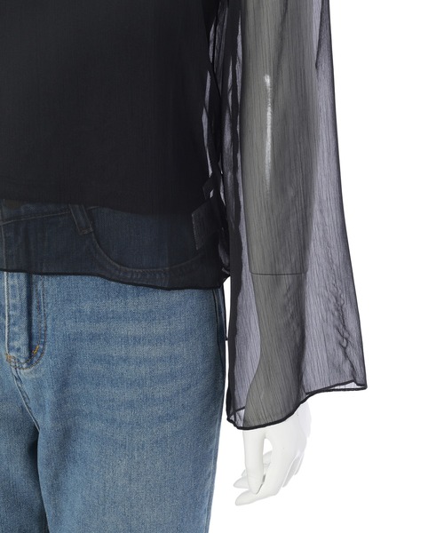 Edit Sheen（エディットシーン）の「フレアスリーブシースルーブラウス（シャツ/ブラウス・レディース・ブラウン/モカ/ブラック/オレンジ/アイボリー・MEDIUM）」の11枚目の写真