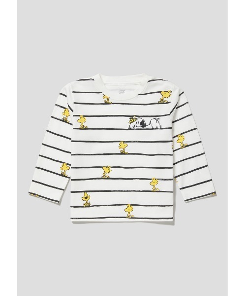 ウッドストック パターン ピーナッツ ベビー長袖tシャツ