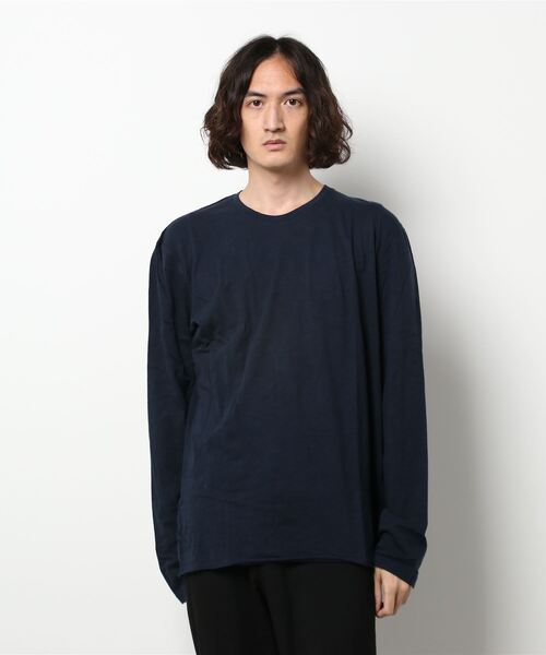 SISLEY(シスレー)の「ラウンドネック長袖Tシャツ・カットソー(Tシャツ/カットソー・メンズ・ブラック/スミクロ/ホワイト/ネイビー・X-LARGE/SMALL/LARGE/MEDIUM)」の4枚目の写真