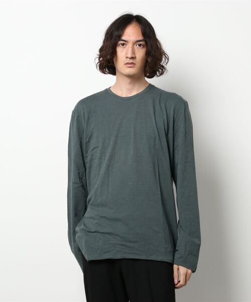 SISLEY(シスレー)の「ラウンドネック長袖Tシャツ・カットソー(Tシャツ/カットソー・メンズ・ブラック/スミクロ/ホワイト/ネイビー・X-LARGE/SMALL/LARGE/MEDIUM)」の1枚目の写真