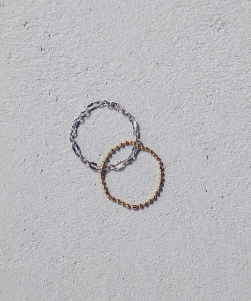 and cloud（アンドクラウド）の「Cutting Cable Chain/Cutball Chain Set Ring（リング・レディース・シルバー系その他/ゴールド系その他・S/L）」の3枚目の写真