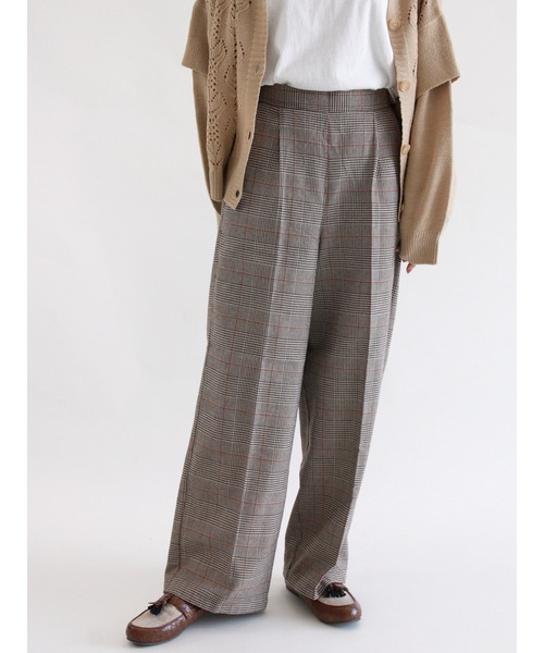 ehka sopo(エヘカソポ)の「先染めチェックパンツ(その他パンツ・レディース・グレー/ブラウン・フリ-)」の2枚目の写真