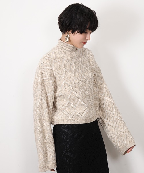 LOUISE ODIER(ルイーズオディール)の「ラーベン柄短丈ニットプルオーバー(ニット/セーター・レディース・ブラック/ライトグレー/ホワイト・MEDIUM)」の17枚目の写真