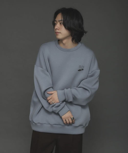 Mark Gonzales(マーク・ゴンザレス)の「『別注』Mark Gonzales × SOP マークゴンザレススフレスウェットB(スウェット・メンズ・ブラック/ブルー/ライトベージュ・MEDIUM/LARGE)」の4枚目の写真