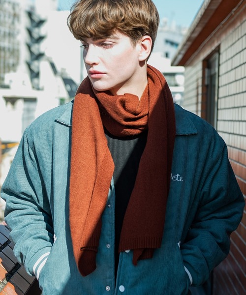 ８(eight)（エイト）の「無地マフラー大（マフラー・メンズ・チャコールグレー/ブラック/ベージュ/ブラウン/グレー/カーキ/ピンク/ブルー/アイボリー/ライトブラウン/ミント/マスタード/霜降りグレー/チョコ/ベージュ系その他/ライトベージュ・FREE）」の7枚目の写真