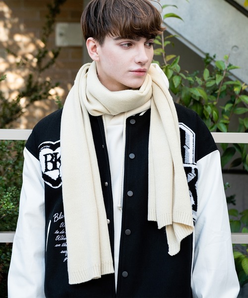 ８(eight)（エイト）の「無地マフラー大（マフラー・メンズ・チャコールグレー/ブラック/ベージュ/ブラウン/グレー/カーキ/ピンク/ブルー/アイボリー/ライトブラウン/ミント/マスタード/霜降りグレー/チョコ/ベージュ系その他/ライトベージュ・FREE）」の2枚目の写真