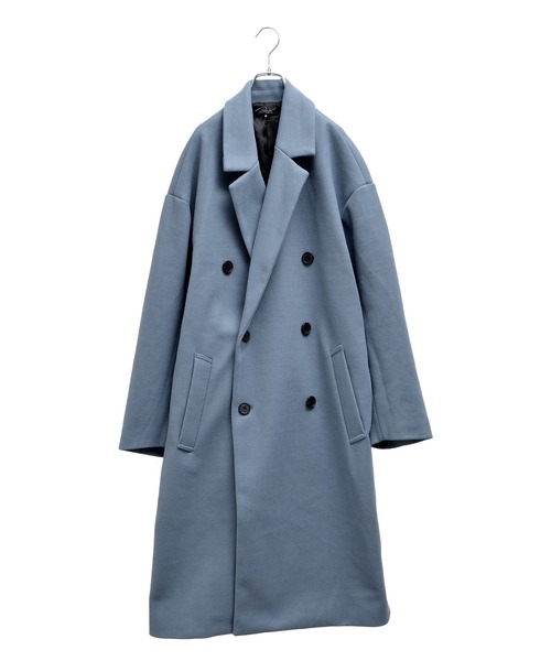 MinoriTY（マイノリティ）の「オーバーサイズ ロングコート ウールライク Wタイプ チェスターコート（チェスターコート・メンズ・グレー系その他2/ブラウン系その他/ブルー系その他/グレー系その他/ブラック・M/L）」の20枚目の写真