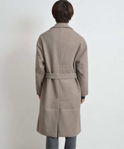 オーバーサイズ ロングコート ウールライク Wタイプ チェスターコート