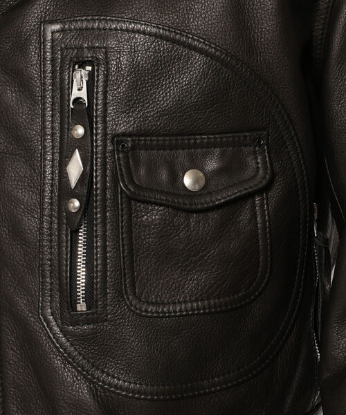 schott（ショット）の「Schott(ショット) 528US COW NEW NAKED D-POCKET RIDERS/ニューネイキッド Dポケット ライダース（ライダースジャケット・メンズ・ブラック・40/38/42/36/44）」の10枚目の写真