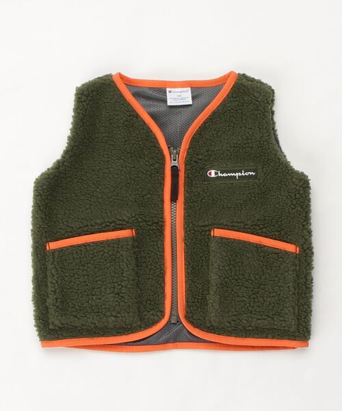 Champion(チャンピオン)の「【Champion/チャンピオン】キッズ キャンパス フルジップベスト(ベスト・キッズ・ネイビー/チャコール/ブラウン/カーキ・100/110/130/120/140)」の3枚目の写真