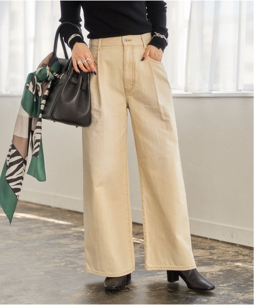 JOURNAL STANDARD（ジャーナルスタンダード）の「12.5oz ワイドタックデニムパンツ◆（デニムパンツ・レディース・ブルー/イエロー/ネイビー・36/38）」の3枚目の写真