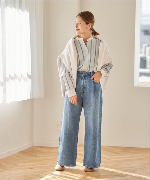 JOURNAL STANDARD（ジャーナルスタンダード）の「12.5oz ワイドタックデニムパンツ◆（デニムパンツ・レディース・ブルー/イエロー/ネイビー・36/38）」の6枚目の写真