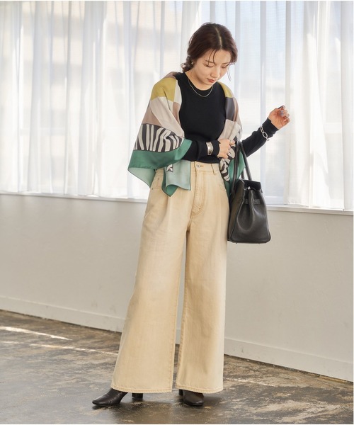 JOURNAL STANDARD（ジャーナルスタンダード）の「12.5oz ワイドタックデニムパンツ◆（デニムパンツ・レディース・ブルー/イエロー/ネイビー・36/38）」の11枚目の写真