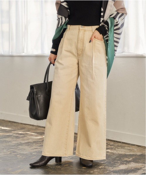 JOURNAL STANDARD（ジャーナルスタンダード）の「12.5oz ワイドタックデニムパンツ◆（デニムパンツ・レディース・ブルー/イエロー/ネイビー・36/38）」の12枚目の写真