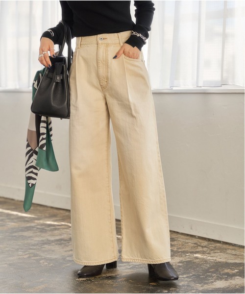 JOURNAL STANDARD（ジャーナルスタンダード）の「12.5oz ワイドタックデニムパンツ◆（デニムパンツ・レディース・ブルー/イエロー/ネイビー・36/38）」の13枚目の写真