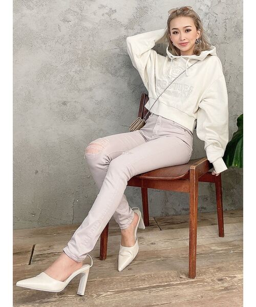 GYDA（ジェイダ）の「ハイウエストカラーダメージスキニーパンツ（その他パンツ・レディース・アイボリー/ブラック・X-SMALL/SMALL/MEDIUM）」の21枚目の写真