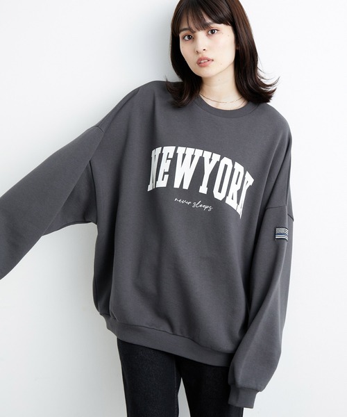 JUNRED（ジュンレッド）の「NEW YORKスウェットクルー（スウェット・メンズ・チャコールグレー/ミント/ブルー・S/M/L）」の2枚目の写真