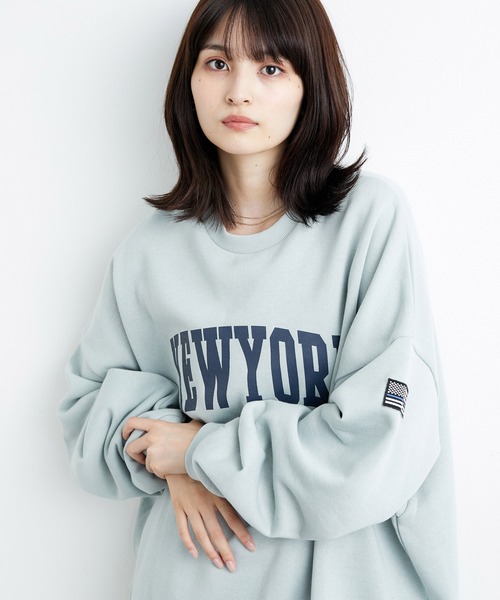 JUNRED（ジュンレッド）の「NEW YORKスウェットクルー（スウェット・メンズ・チャコールグレー/ミント/ブルー・S/M/L）」の4枚目の写真