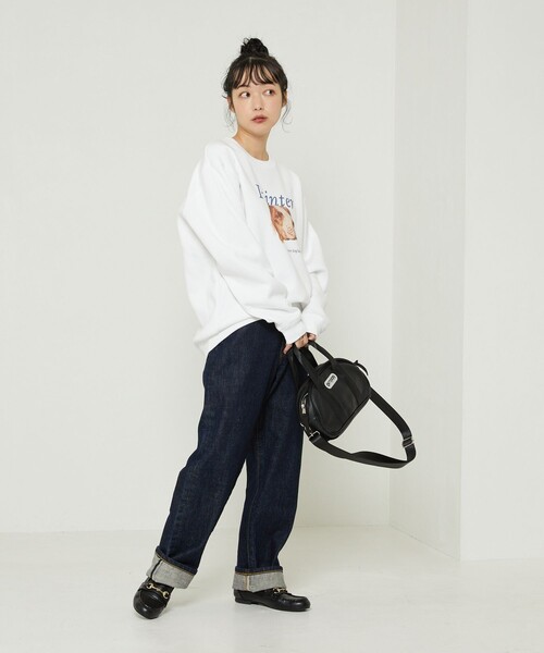 FREAK'S STORE(フリークスストア)の「Dog Pointer Art Sweat Shirt/ポインタードッグプリントスウェット(犬スウェット)(スウェット・レディース・ホワイト/ライトグレー・フリ-)」の12枚目の写真