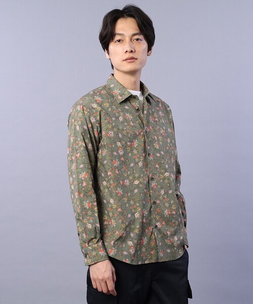 TAKEO KIKUCHI(タケオキクチ)の「◆フローラルパターン 総柄プリント シャツ(シャツ/ブラウス・メンズ・ブラウン系1/オリーブ系/ネイビー系・01/02/03/04)」の2枚目の写真