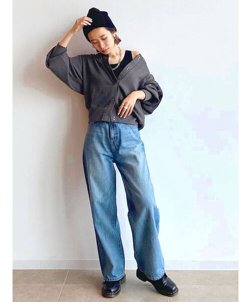 Ungrid（アングリッド）の「ショートカットルーズカーデ ( クルーネックカーディガン )（カーディガン/ボレロ・レディース・チャコールグレー/アイボリー/グリーン系その他・FREE）」の6枚目の写真