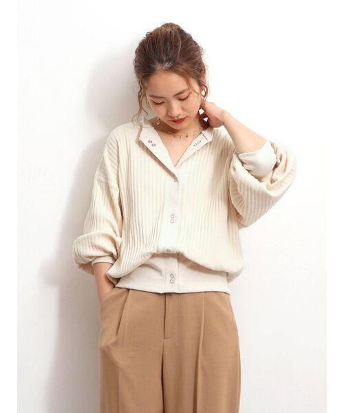 Ungrid（アングリッド）の「ショートカットルーズカーデ ( クルーネックカーディガン )（カーディガン/ボレロ・レディース・チャコールグレー/アイボリー/グリーン系その他・FREE）」の12枚目の写真