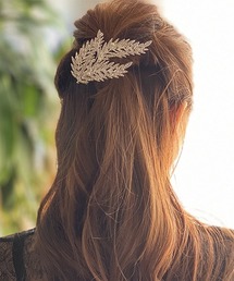 girl（ガール）の「パール＆ビーズのリーフモチーフヘアクリップ 結婚式 パーティー お呼ばれ オケージョン（バレッタ/ヘアクリップ・レディース）」