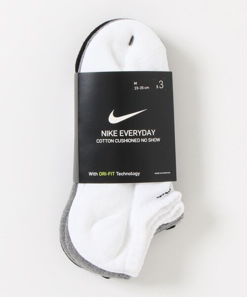 NIKE（ナイキ）の「《NIKEアパレル》ナイキ 3P エブリデイ クッション ノーショウソックス（ソックス/靴下・メンズ・マルチ/ホワイト/ブラック/グレー・23-25/25-27/27-29/21-23）」の4枚目の写真