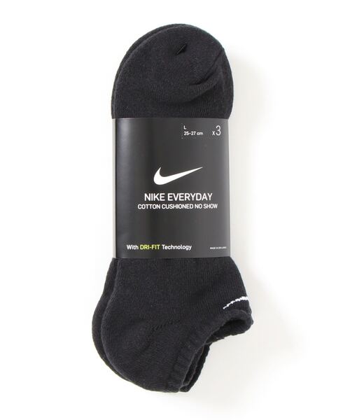 NIKE（ナイキ）の「《NIKEアパレル》ナイキ 3P エブリデイ クッション ノーショウソックス（ソックス/靴下・メンズ・マルチ/ホワイト/ブラック/グレー・23-25/25-27/27-29/21-23）」の2枚目の写真