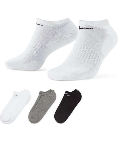 NIKE（ナイキ）の「《NIKEアパレル》ナイキ 3P エブリデイ クッション ノーショウソックス（ソックス/靴下・メンズ・マルチ/ホワイト/ブラック/グレー・23-25/25-27/27-29/21-23）」の11枚目の写真
