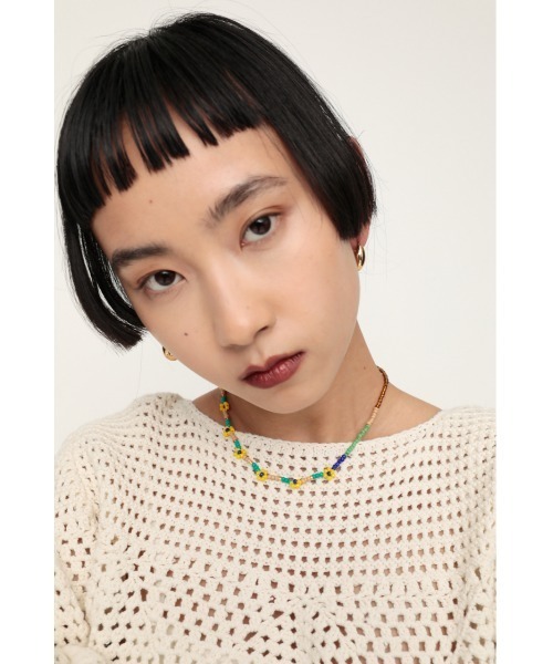 SLY(スライ)の「ASYMMETRY BEADS ネックレス アシンメトリー(ネックレス・レディース・ブラック/オレンジ/ライム/ターコイズブルー・FREE)」の6枚目の写真