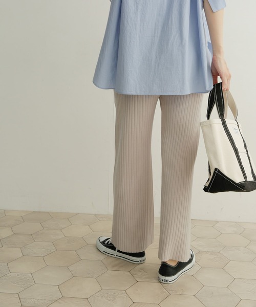 URBAN RESEARCH DOORS（アーバンリサーチドアーズ）の「ニットイージーパンツ（その他パンツ・レディース・チャコールグレー/ベージュ系その他・1）」の6枚目の写真