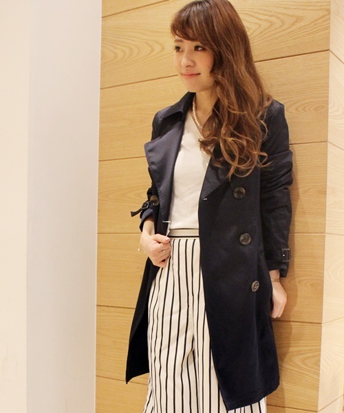 LIMITLESS LUXURY（リミットレスラグジュアリー）の「ストライプミディタケパンツ。（その他パンツ・レディース・ホワイト/ネイビー・38/36）」の17枚目の写真