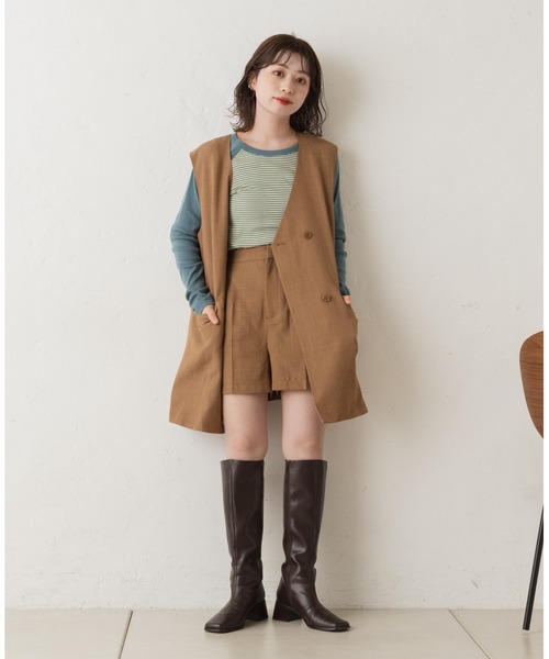 kastane ストラップシャツ＆ストラップショートパンツ SETUP カスタネ ストラップシャツアンドストラップショートパンツ SETUP