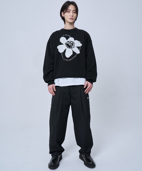 OY(オーワイ)の「『OY/オーワイ』PIXEL LOGO KNIT/ピクセルロゴ ニットソー(ニット/セーター・メンズ・ホワイト/ブラック・FREE)」の9枚目の写真