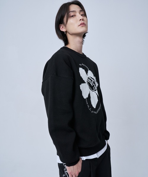 OY(オーワイ)の「『OY/オーワイ』PIXEL LOGO KNIT/ピクセルロゴ ニットソー(ニット/セーター・メンズ・ホワイト/ブラック・FREE)」の12枚目の写真