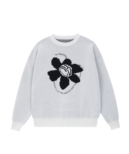 OY(オーワイ)の「『OY/オーワイ』PIXEL LOGO KNIT/ピクセルロゴ ニットソー(ニット/セーター・メンズ・ホワイト/ブラック・FREE)」の13枚目の写真