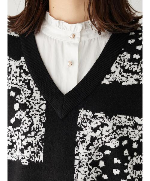 Furryrate(ファーリーレート)の「・furry rate ジャカードVネックベスト(ベスト・レディース・グレー/ブラック・FREE)」の7枚目の写真