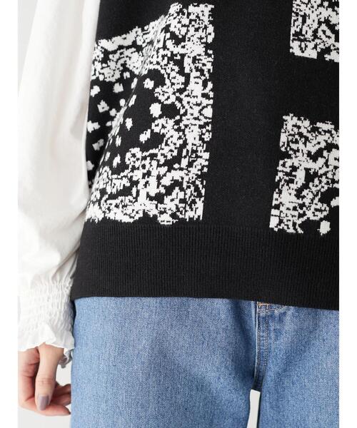 Furryrate(ファーリーレート)の「・furry rate ジャカードVネックベスト(ベスト・レディース・グレー/ブラック・FREE)」の9枚目の写真