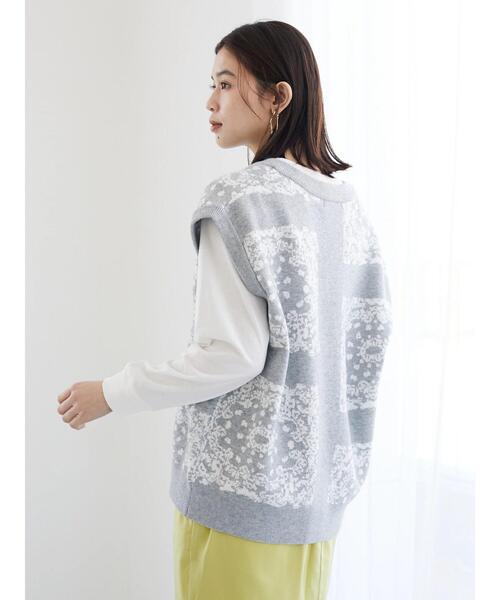 Furryrate(ファーリーレート)の「・furry rate ジャカードVネックベスト(ベスト・レディース・グレー/ブラック・FREE)」の13枚目の写真