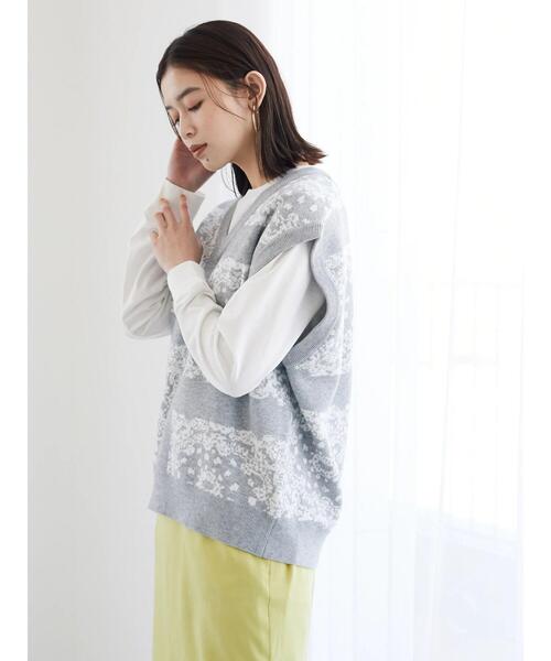 Furryrate(ファーリーレート)の「・furry rate ジャカードVネックベスト(ベスト・レディース・グレー/ブラック・FREE)」の14枚目の写真