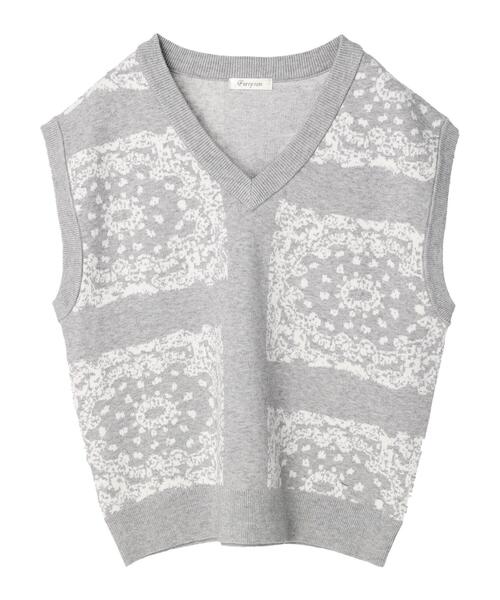 Furryrate(ファーリーレート)の「・furry rate ジャカードVネックベスト(ベスト・レディース・グレー/ブラック・FREE)」の15枚目の写真