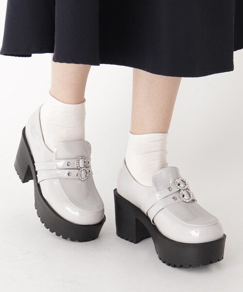 cs T&P(シーエスティーアンドピー)の「ストーン付き厚底パンプス(パンプス・レディース・ブラック系1/ホワイト系2/グレー系1・S/M/L/LL)」の9枚目の写真