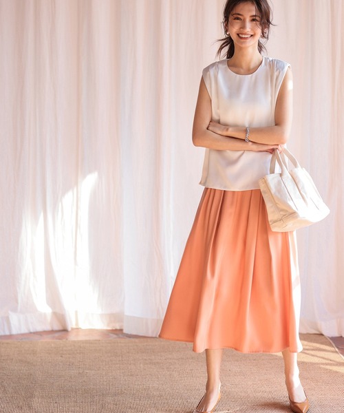 SAISON DE PAPILLON（セゾンドパピヨン）の「変形ボックスプリーツスカート（スカート・レディース・コーラル・L/M/S）」の18枚目の写真