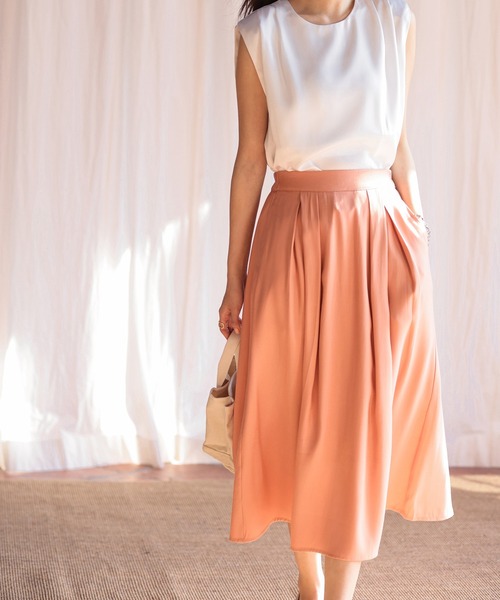 SAISON DE PAPILLON（セゾンドパピヨン）の「変形ボックスプリーツスカート（スカート・レディース・コーラル・L/M/S）」の15枚目の写真