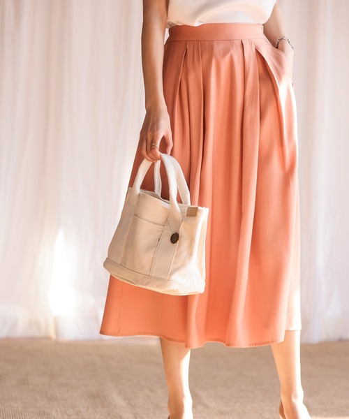 SAISON DE PAPILLON（セゾンドパピヨン）の「変形ボックスプリーツスカート（スカート・レディース・コーラル・L/M/S）」の13枚目の写真