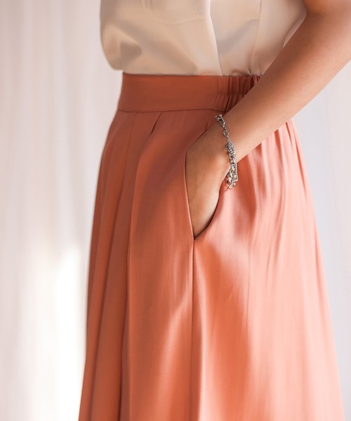 SAISON DE PAPILLON（セゾンドパピヨン）の「変形ボックスプリーツスカート（スカート・レディース・コーラル・L/M/S）」の9枚目の写真