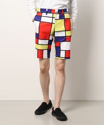 LOUDMOUTH/ラウドマウス ゴルフウェア 総柄 Dカン付き 昇華プリント ストレッチ UVカット ハーフパンツ ショートパンツ
