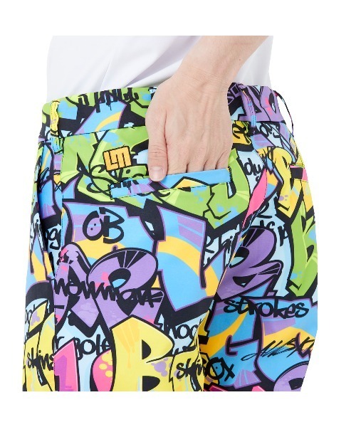 Loudmouth(ラウドマウス)の「LOUDMOUTH/ラウドマウス ゴルフウェア 総柄 Dカン付き 昇華プリント ストレッチ UVカット ハーフパンツ ショートパンツ(その他パンツ・メンズ・その他/ブラック系その他/マルチ/ブルー系その他/ホワイト系その他/ライトグリーン系・M/3XL/LL/L/XL/XXL)」の21枚目の写真